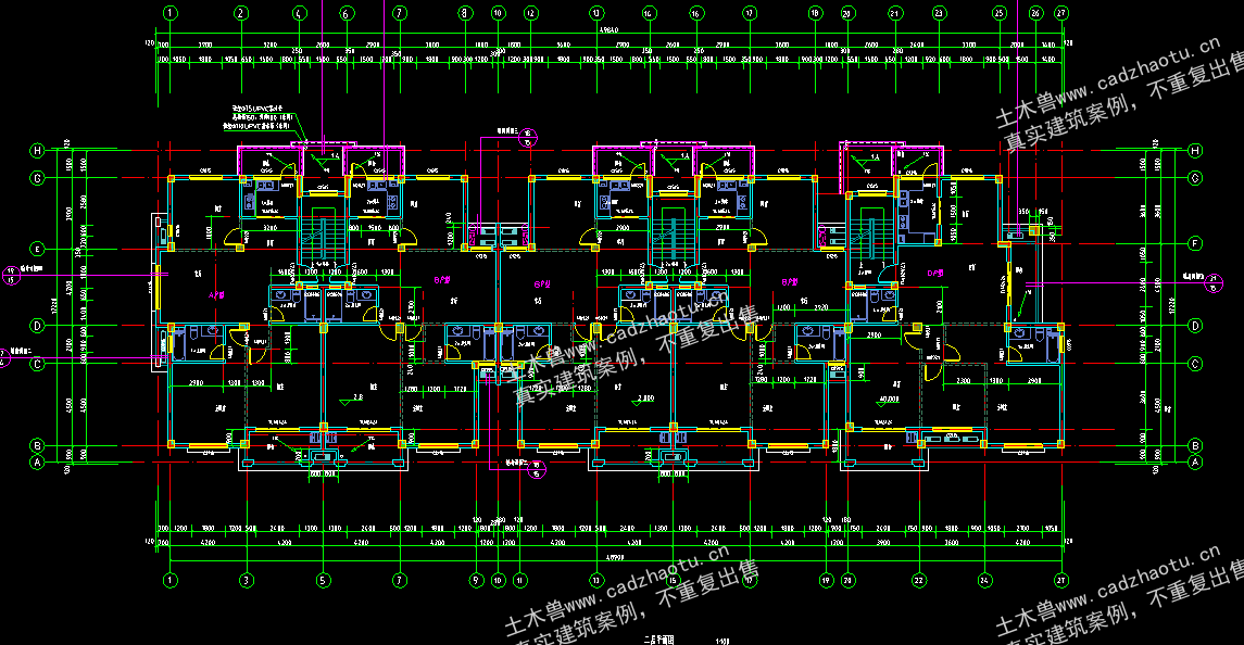 4773平6层框架结构公寓式住宅-10号楼|框架结构结构CAD施工图|土木工程毕设全套图纸下载