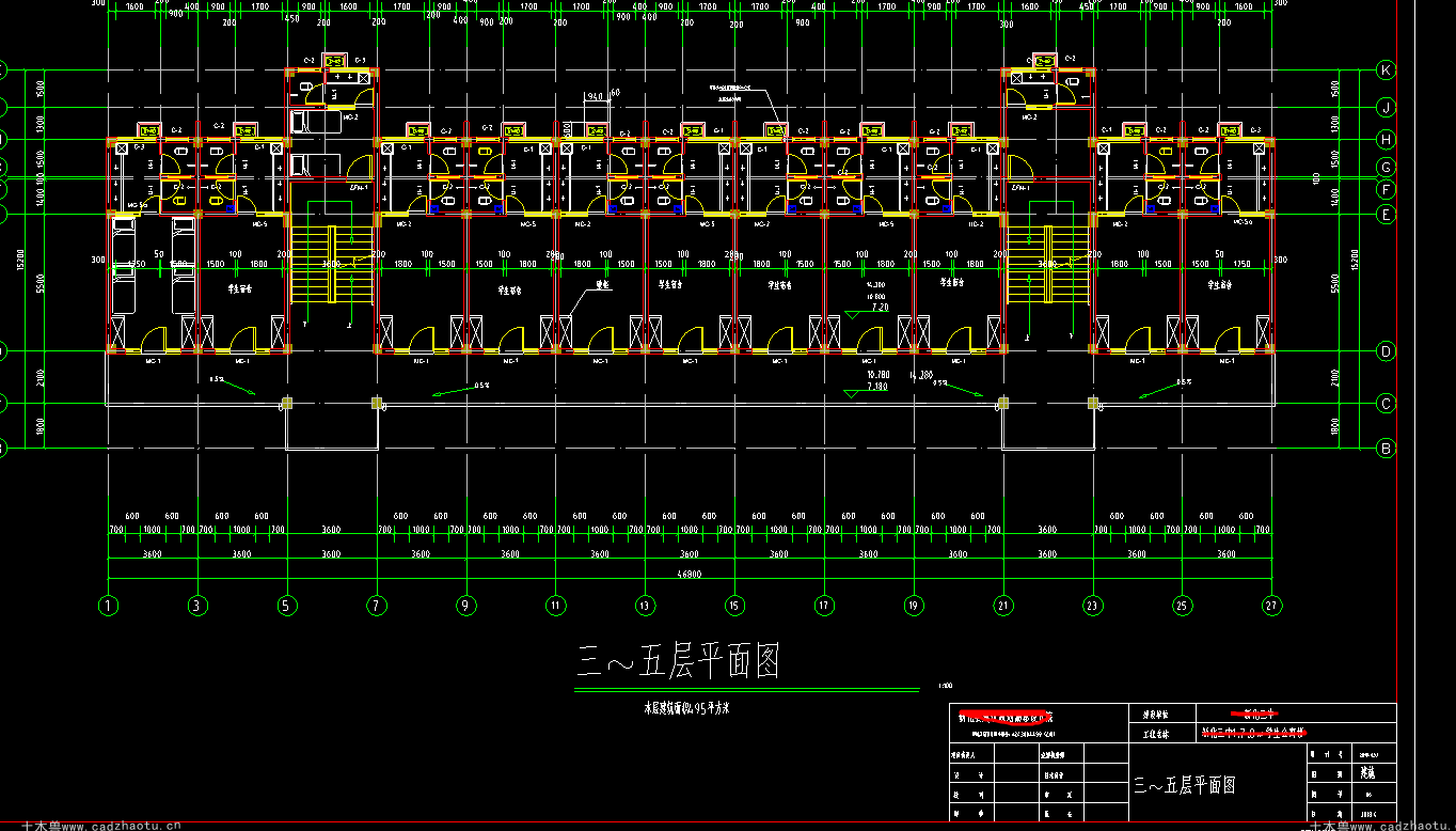 3035平6层框架结构第三中学建设8#栋公寓楼-宿舍楼