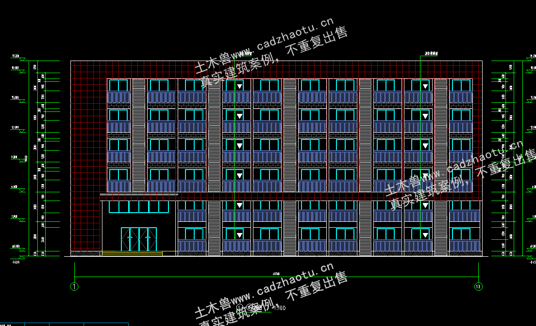 4990平6层框架结构公租房住宅楼｜框架结构结构CAD施工图｜土木工程毕设全套图纸下载