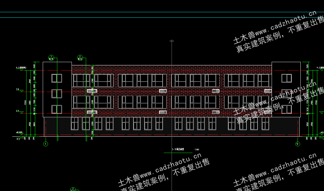 3428平3层框架结构市中心中学教学楼｜框架结构结构CAD施工图｜土木工程毕设全套图纸下载