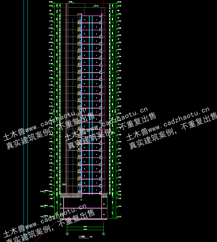 13312平25层剪力墙结构某小区-6#住宅楼｜剪力墙结构结构CAD施工图｜土木工程毕设全套图纸下载