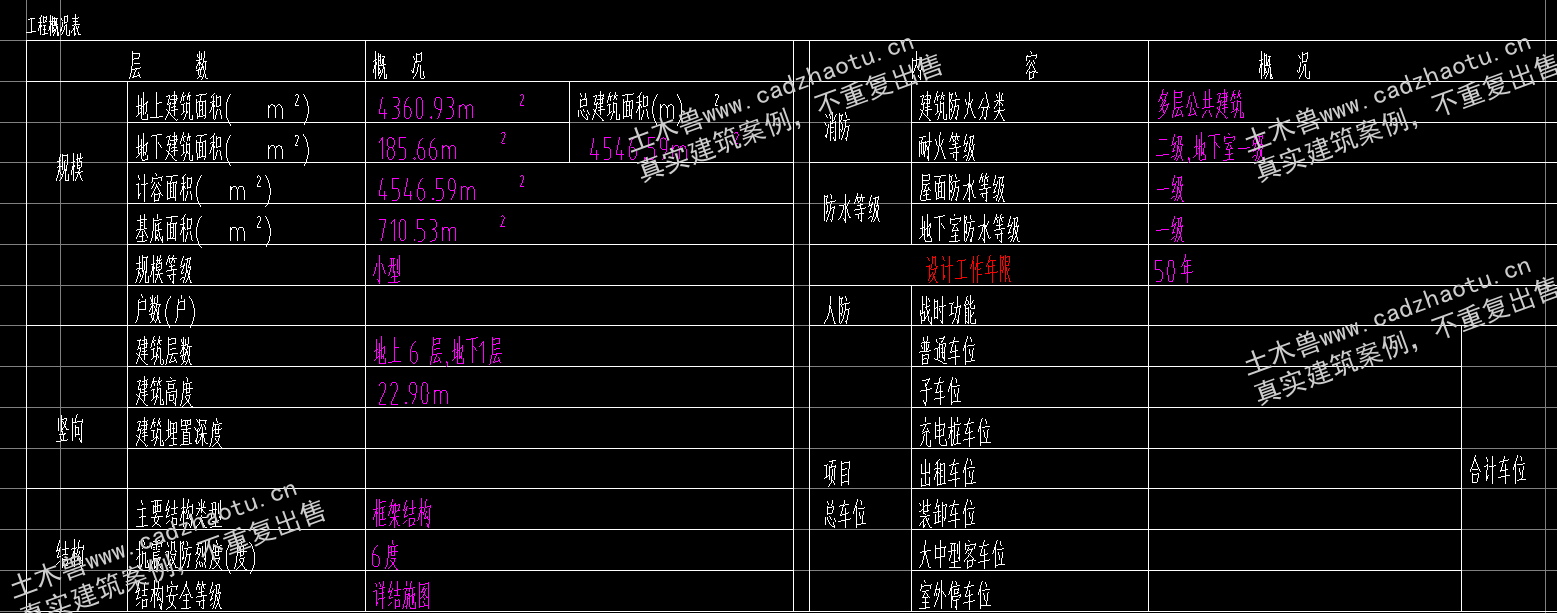 4546平6层框架结构现代石材产业园-1#员工宿舍楼|框架结构结构CAD施工图|土木工程毕设全套图纸下载