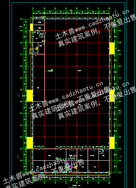 3952平2层框架结构镇2025年乡村-车间厂房|框架结构结构CAD施工图|土木工程毕设全套图纸下载