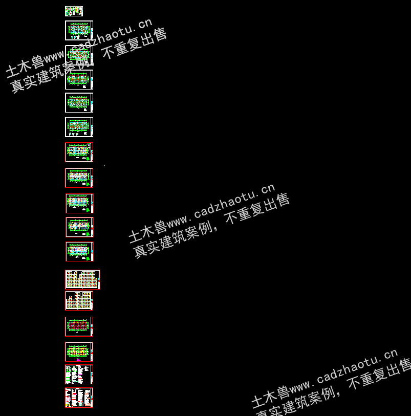 4822平5层框架结构产业园标准化厂房-1#宿舍楼|框架结构结构CAD施工图|土木工程毕设全套图纸下载