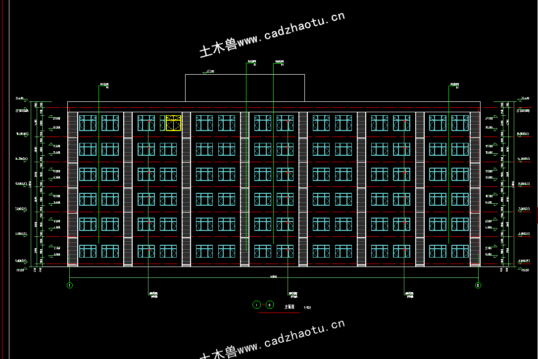 8600平6层框架结构产业园标准化厂房-研发楼|框架结构结构CAD施工图|土木工程毕设全套图纸下载