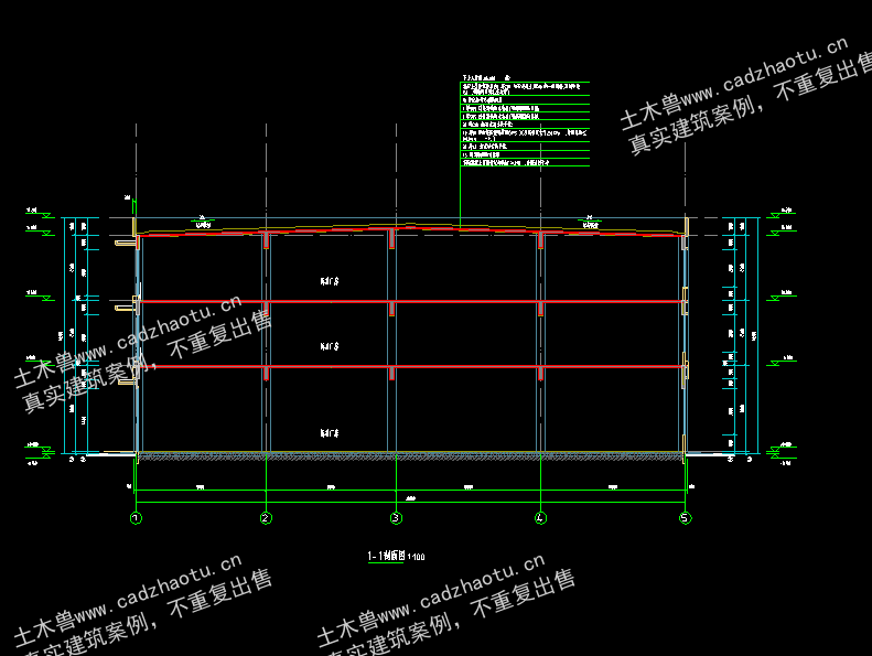 5188平3层框架结构农产品加工标准厂房1#厂房｜框架结构结构CAD施工图｜土木工程毕设全套图纸下载