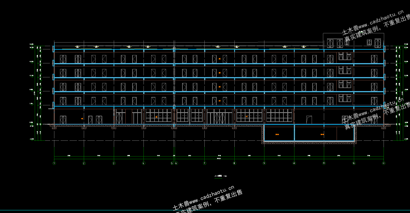 10247平5层框架结构科技产业园-职工公寓-宿舍楼｜框架结构结构CAD施工图｜土木工程毕设全套图纸下载
