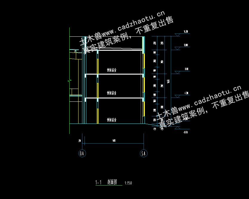 5102平3层框架结构厂房-宿舍楼|框架结构结构CAD施工图|土木工程毕设全套图纸下载