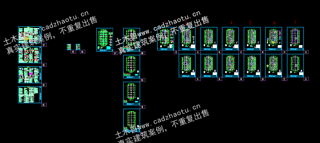 4328平5层框架结构矿业办公生活区项目-办公楼|框架结构结构CAD施工图|土木工程毕设全套图纸下载