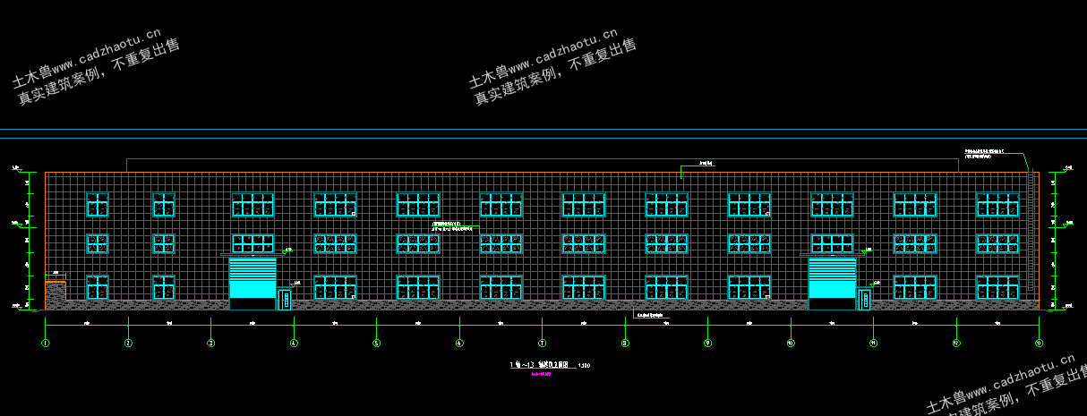9720平2层框架结构村标准化厂房-3#生产车间厂房|框架结构结构CAD施工图|土木工程毕设全套图纸下载