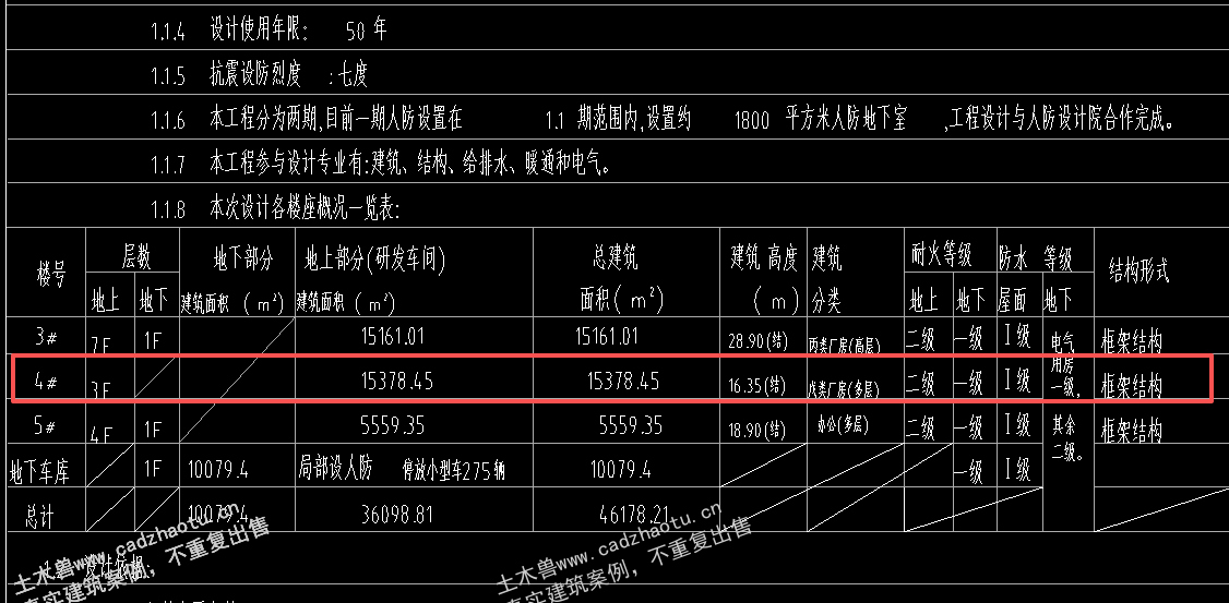 15378平3层框架结构生产厂房一期-4#厂房