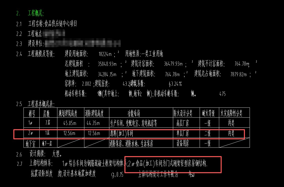 2195平1层钢结构某食品供应链中心-2#加工车间厂房图纸实拍截图