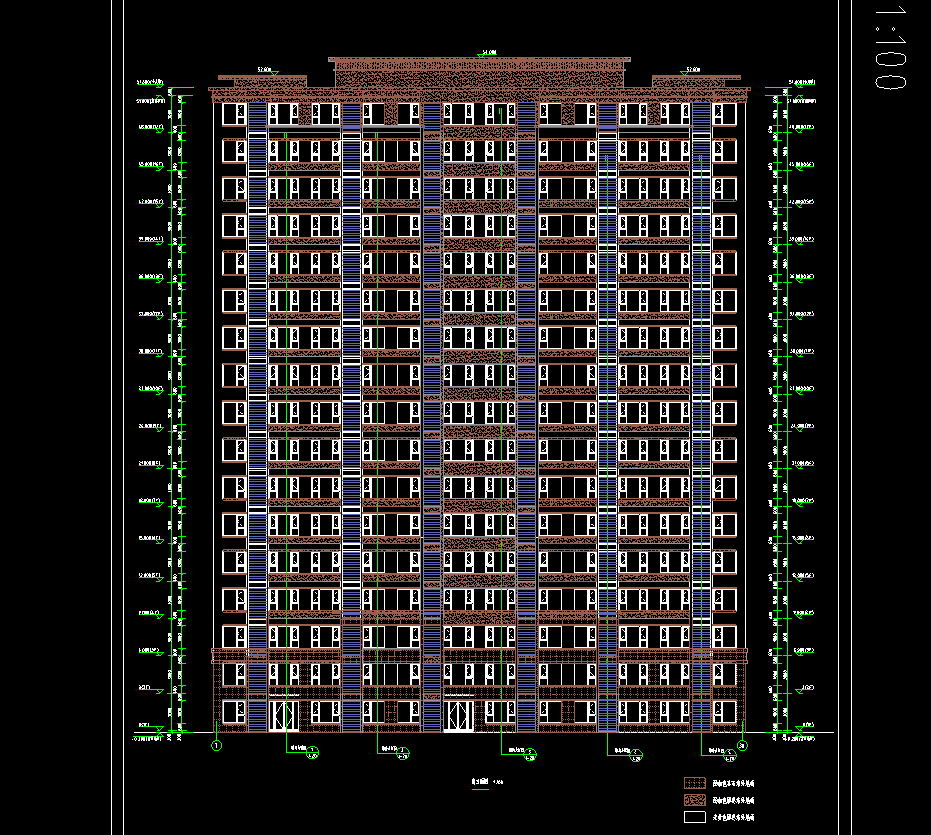 11668平17层剪力墙结构某新园-1#住宅楼 建筑CAD施工图纸